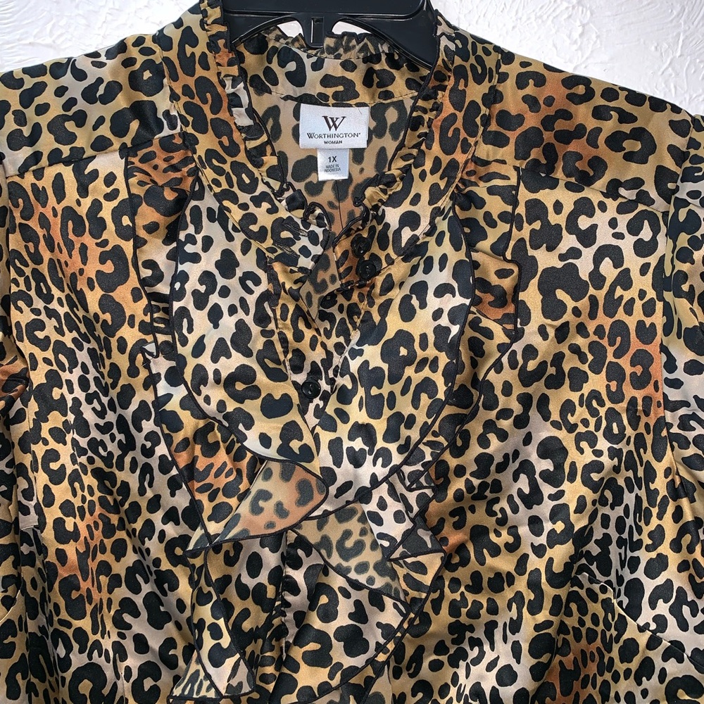 Animal/Leopard Print Blouse NWT